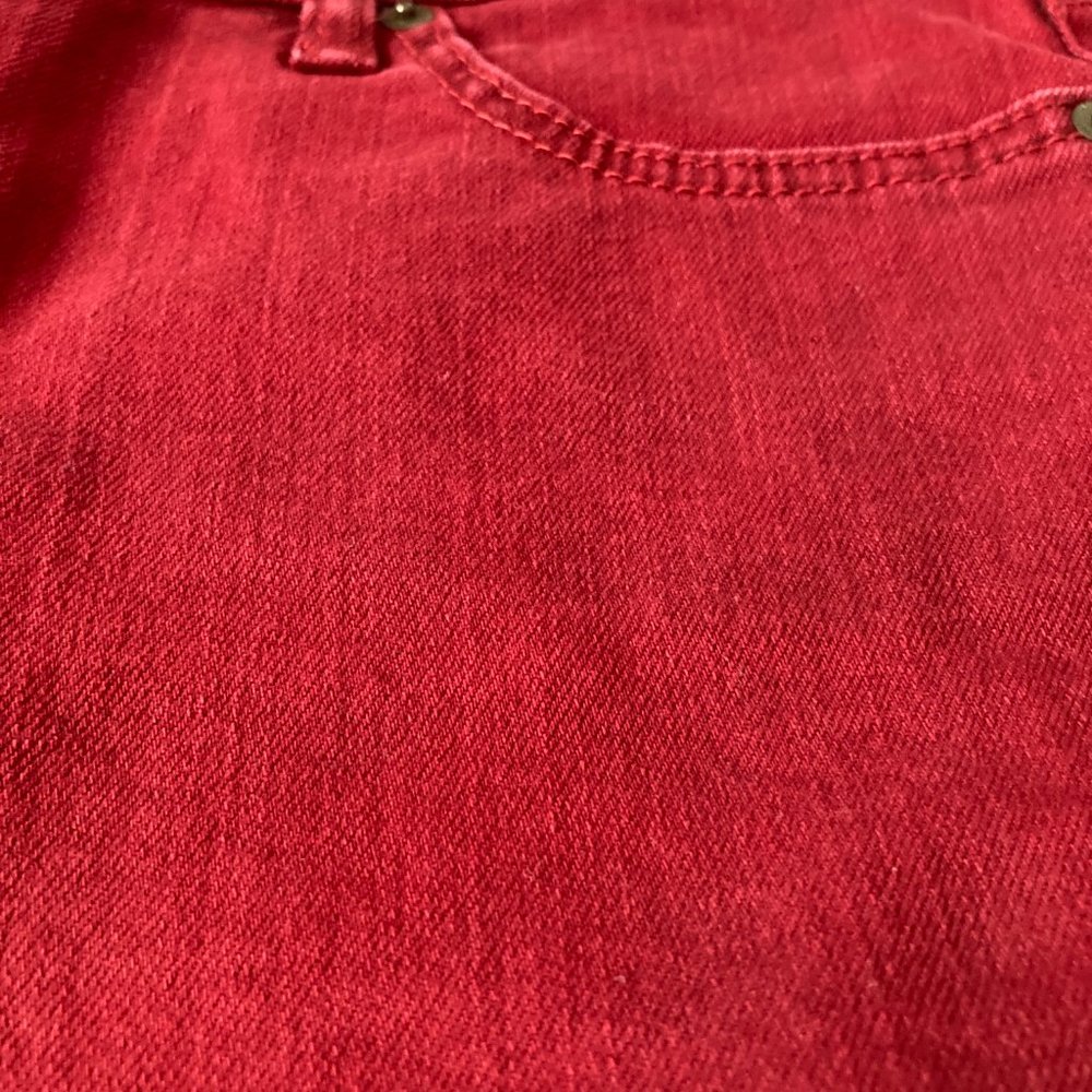 Lauren Jeans Co. Ralph Lauren Cranberry Red Petite Modern Straight Women 8P - Picture 7 of 12